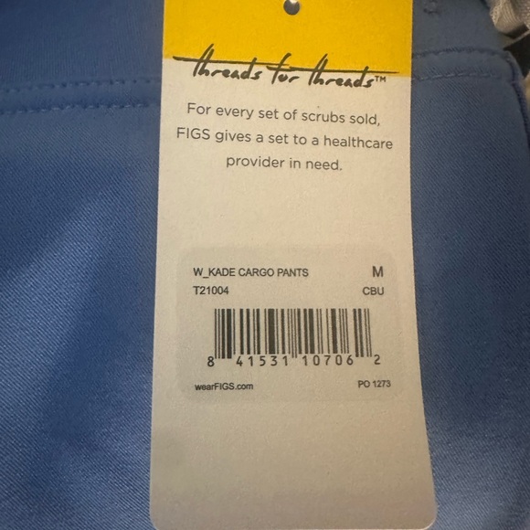 NWT FIGS Women’s Blue Cargo Scrub Pants Size M #FIGS - Picture 3 of 3